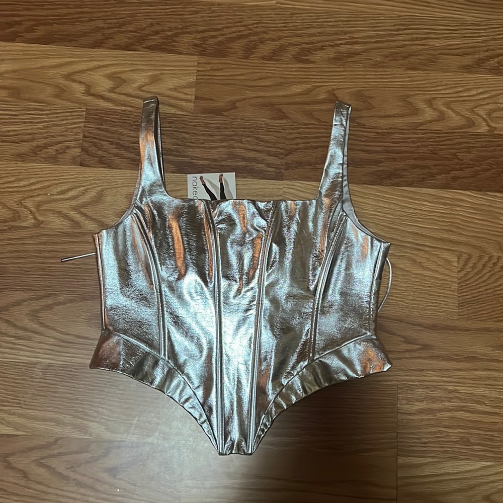 Silver corset top